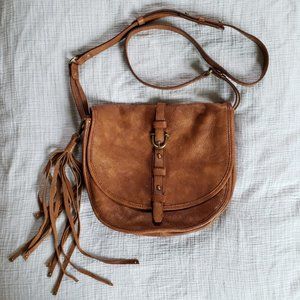 Etienne Aigner leather saddle tassel crossbody bag